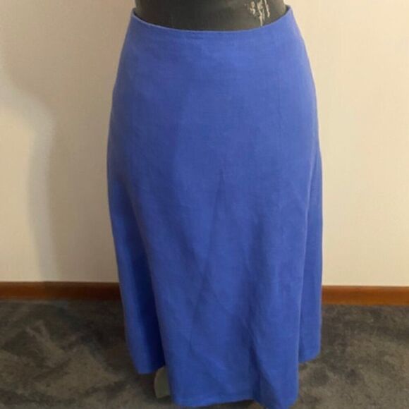 Talbots Blue A-line Linen skirt, size 10 - Picture 1 of 4